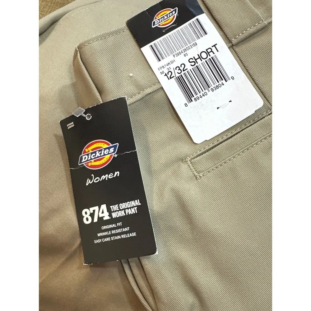 Dickies 874 Work Pants Original Fit Casual Khaki Trousers 12/32 Short - Image 6