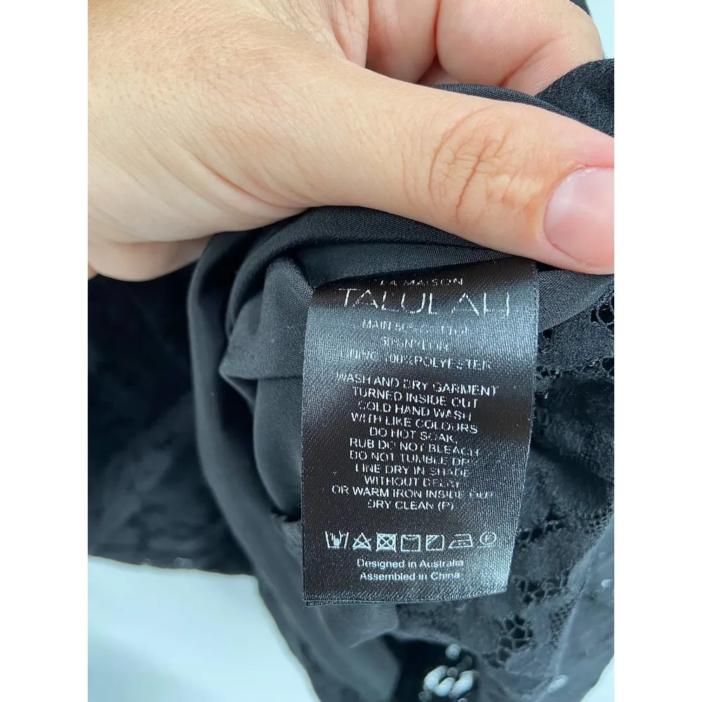 La Maison Talulah Closer To You Black Lace Sleeveless V-Neck Midi Dress Size M - Image 6