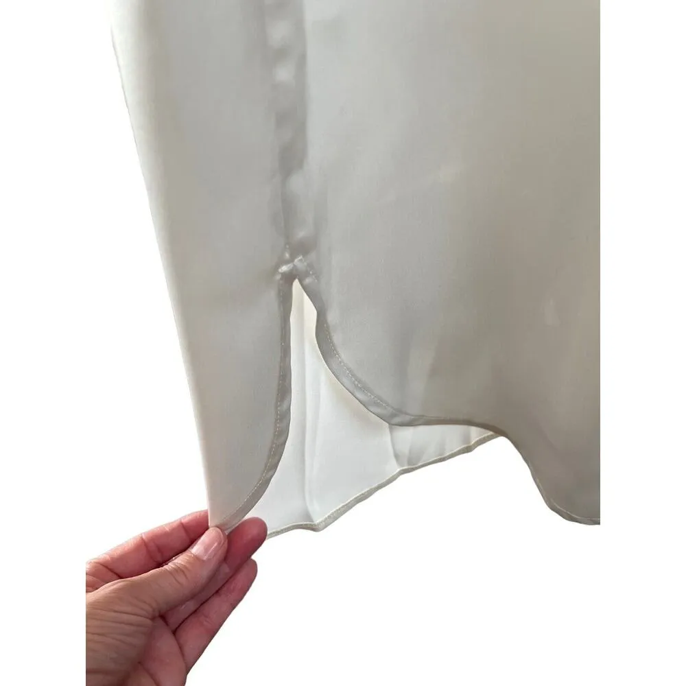 Vtg Etienne Bridal White Satin Nightgown~Nightshirt Sz M~feminine - Image 5