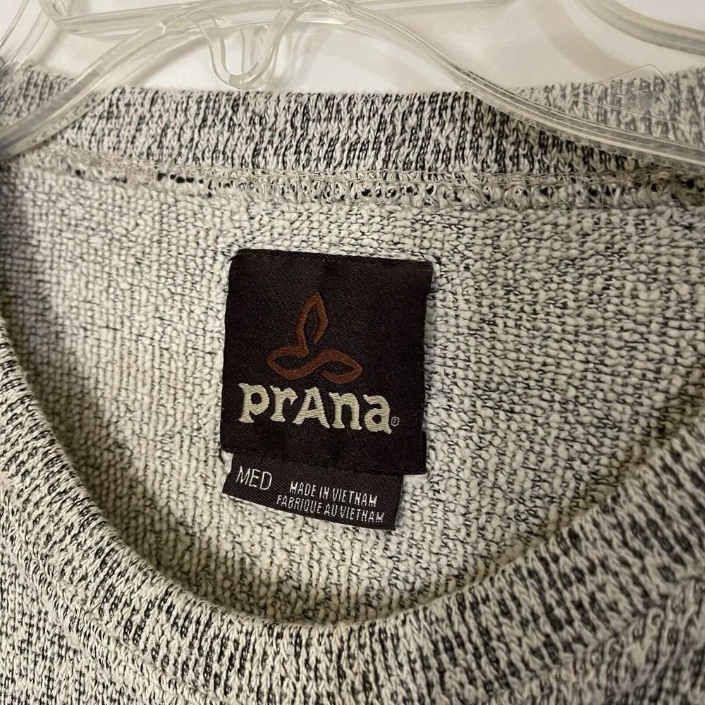 prAna Tweed ivory knit cotton blend pullover sweater size medium - Image 3