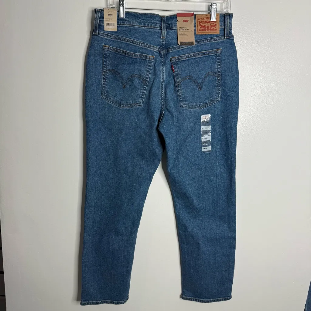 NWT Levi's Women's Wedgie Straight HighRise Stretch‎ Jeans Size 31 × 28 - Image 6