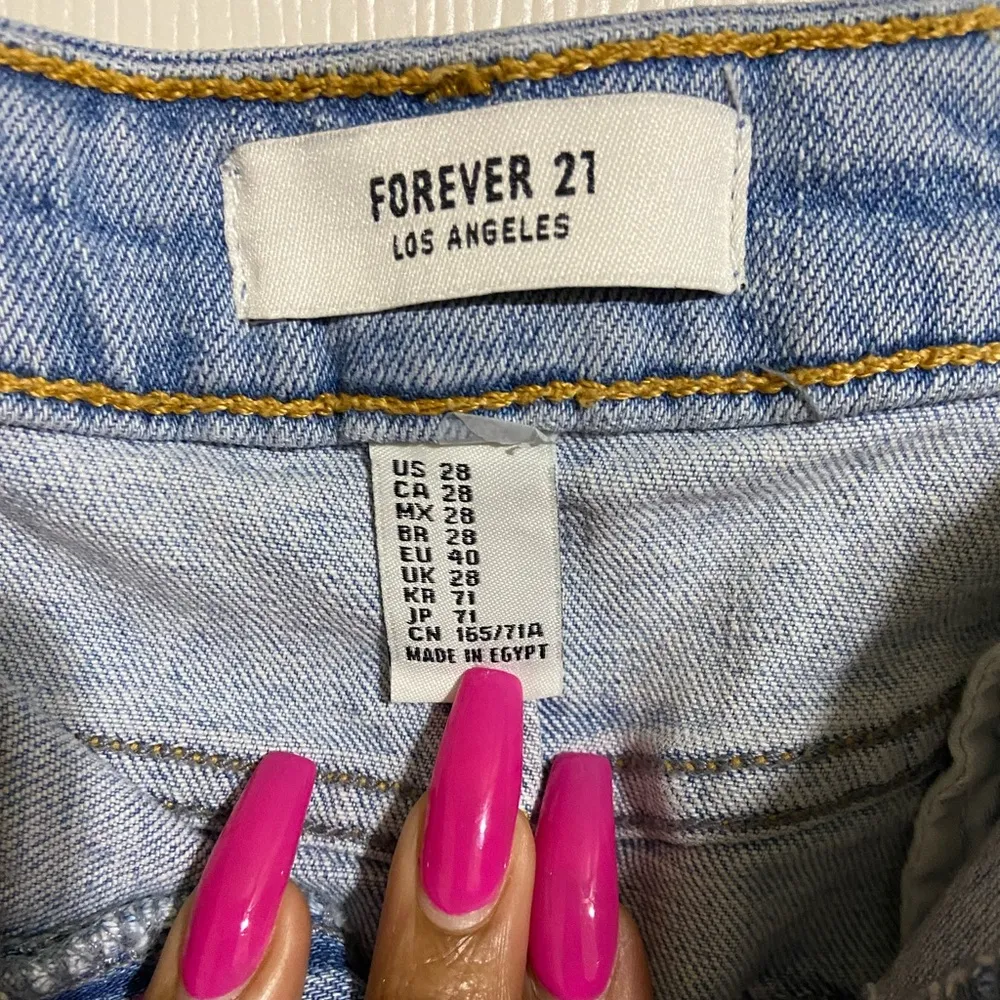 Forever 21 Light Wash Distressed Skirt - Image 2