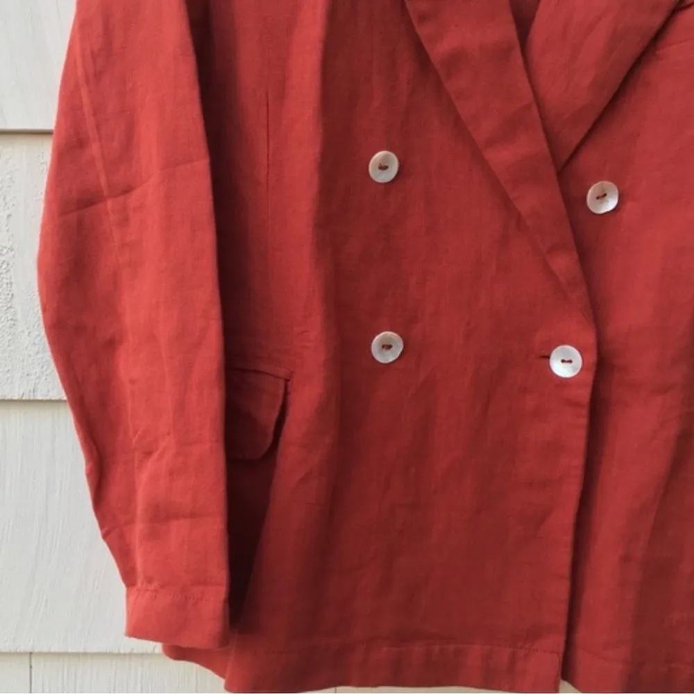 Free People lightweight blazer linen blend red orange small - Image 6
