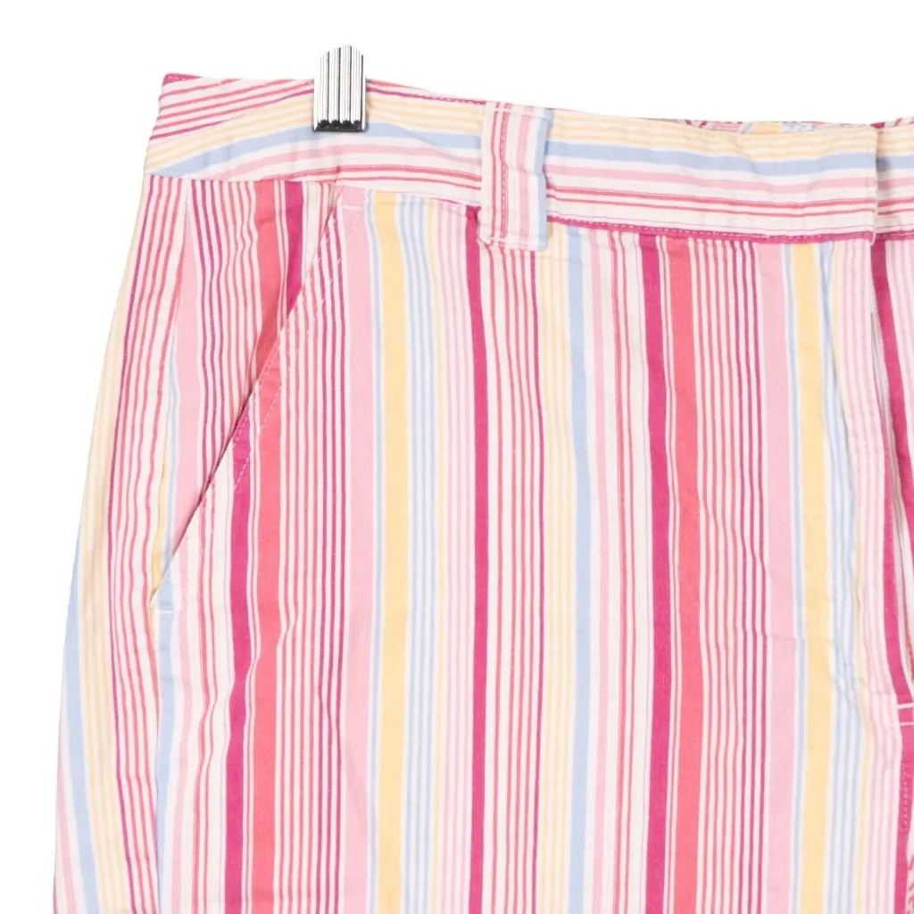 Kim Rogers Striped Bermuda Shorts 14 Womens Pink Yellow Blue Cotton Summer Beach - Image 2