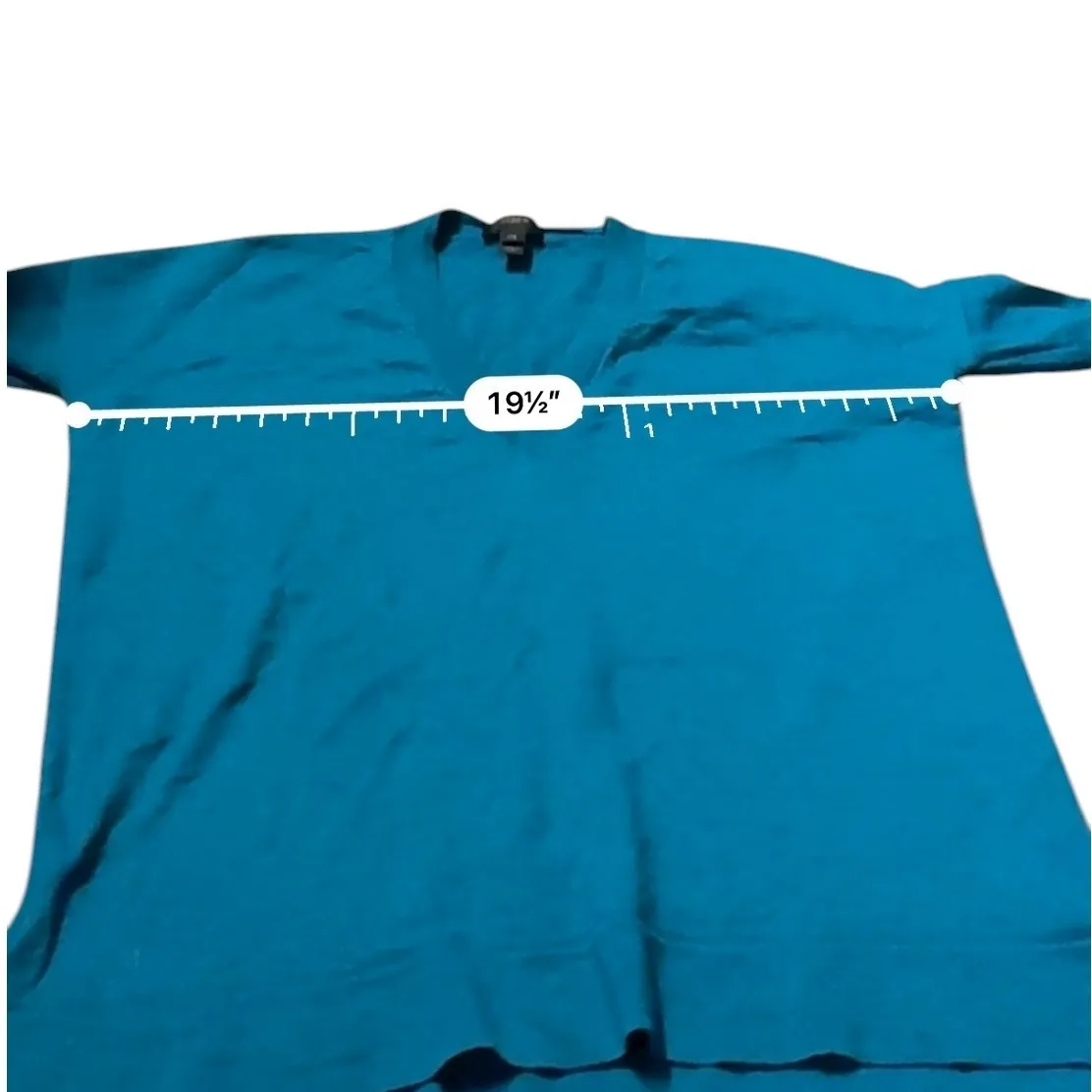 J.Crew Merino Wool Sweater‎ Size XXS Teal V - Image 5