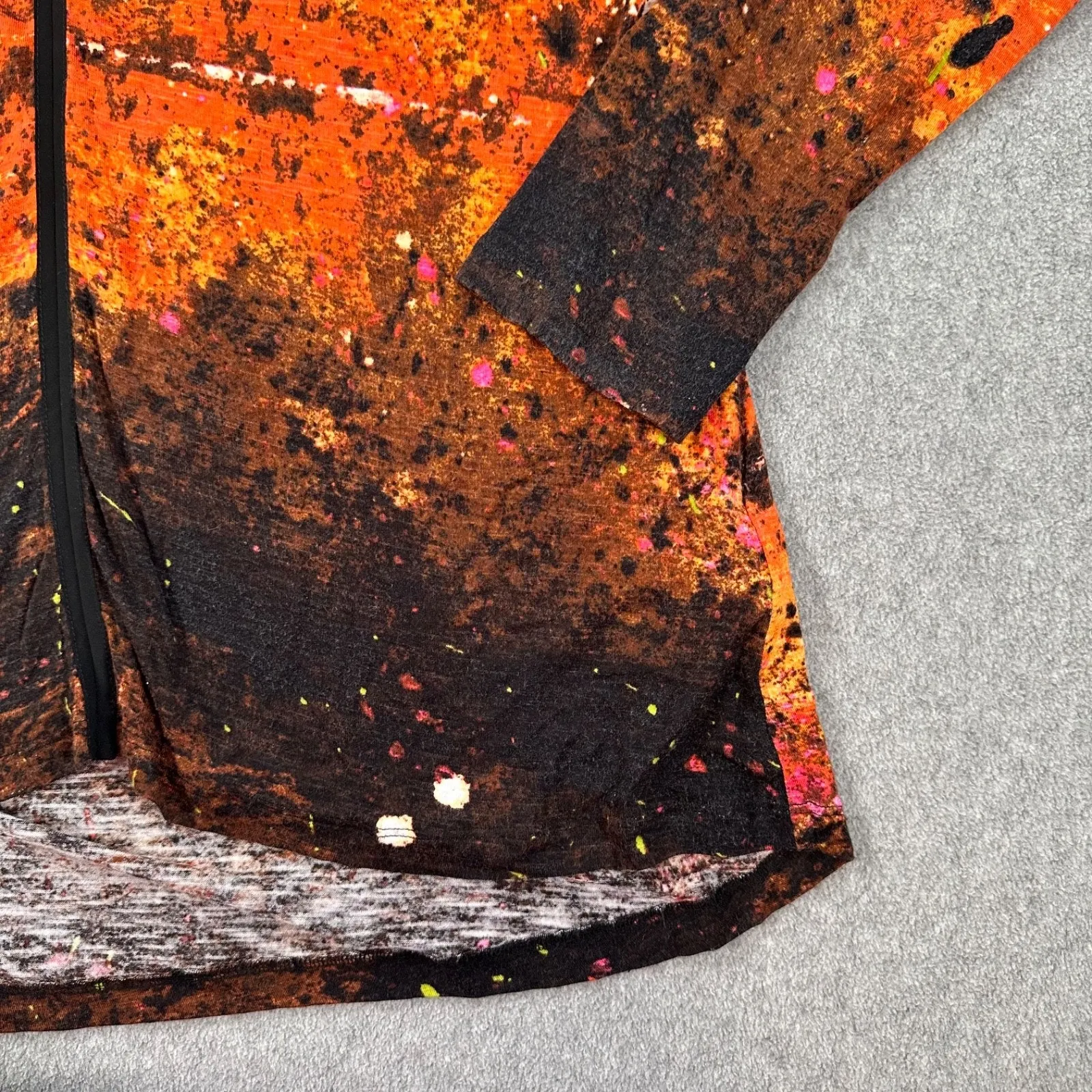 Miracle Body by Miraclesuit Tunic Top Women Large Sheer Panel Orange Pink V - Image 2