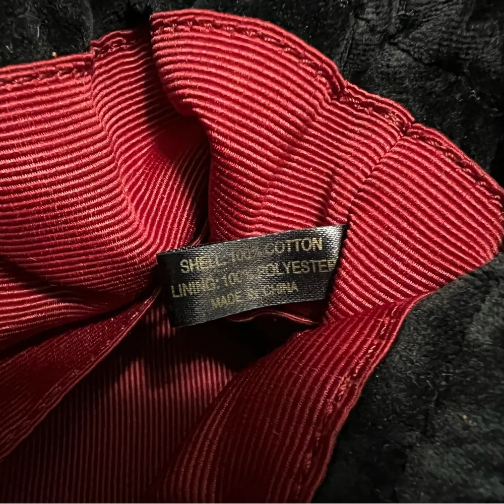 Talbots  Black Velvet Drawstring Pouch Bag - Image 6