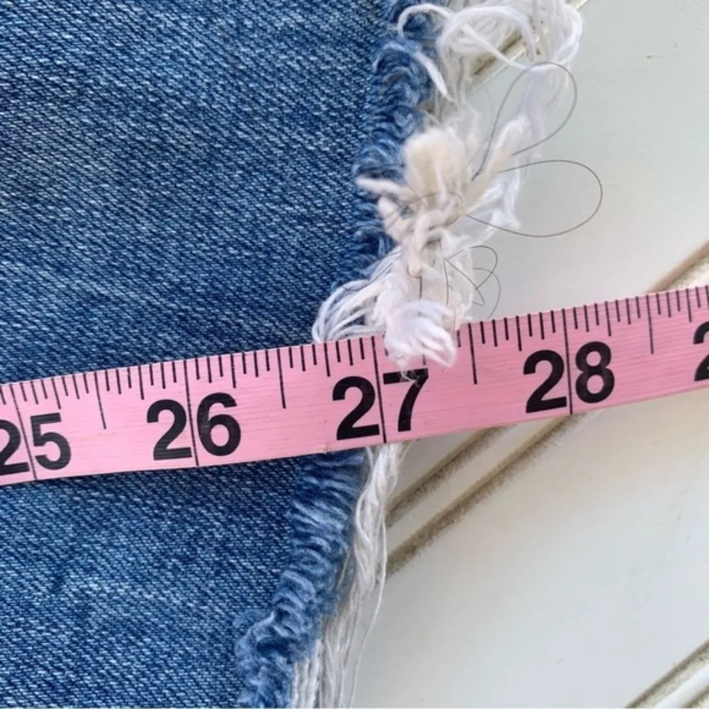 Zara The Slim Boyfriend Style Blue Denim Distressed Jeans Size 4 - Image 8