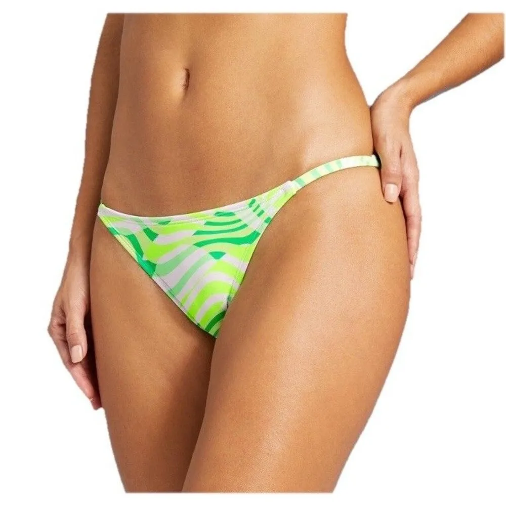 Xhiliration Juniors Side Tab Hipster Abstract Print Bikini Bottom L (8-10) New! - Image 2