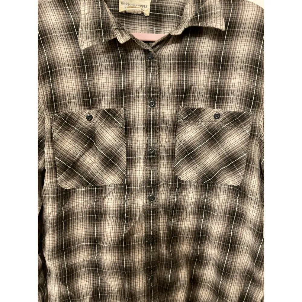 Denim & Supply Ralph Lauren RL Utility Plaid Flannel Button Down Shirt, XL - Image 4