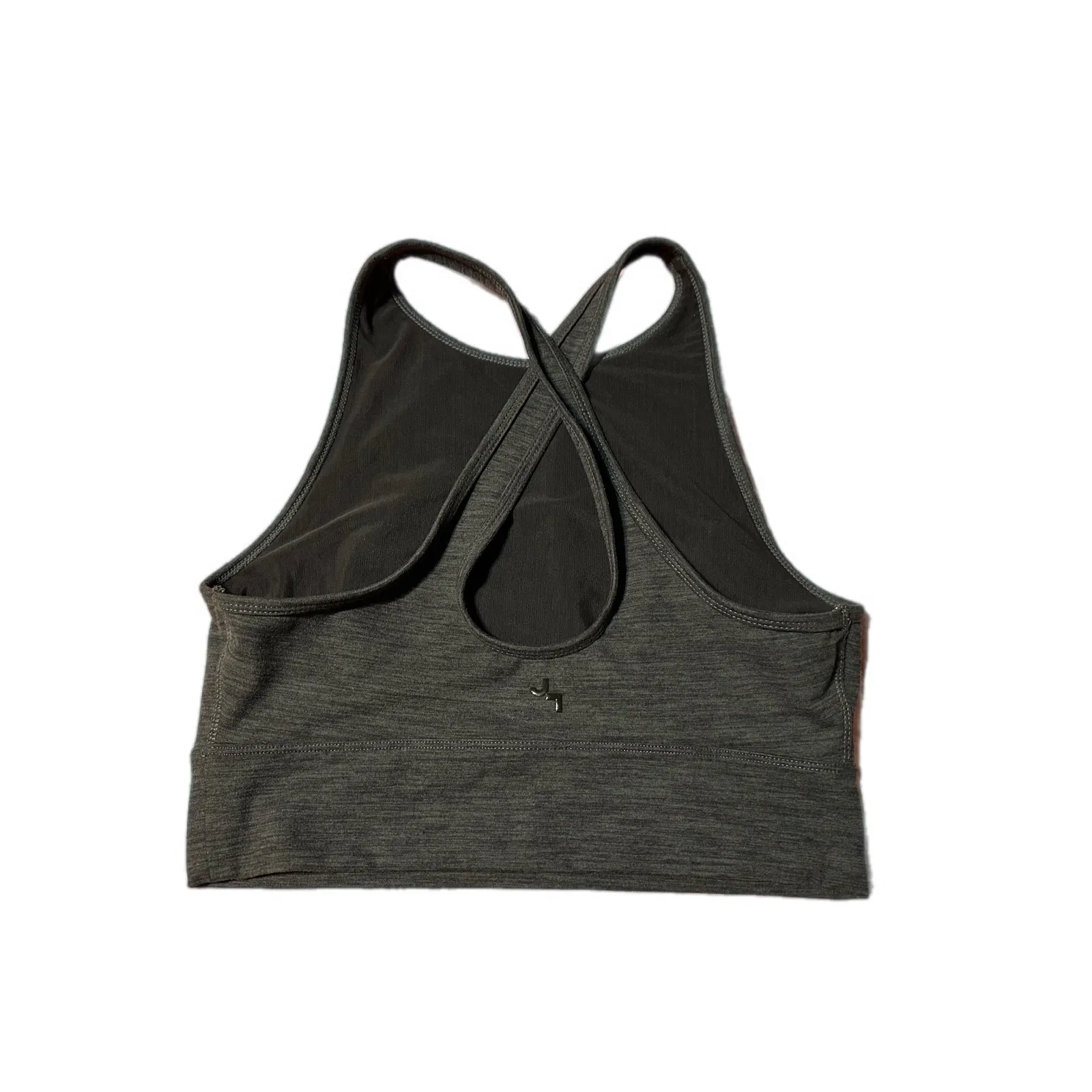 JOYLAB Grey Heathered High Neck Crossback Sports Bra Medium Activewear Workout - Image 7