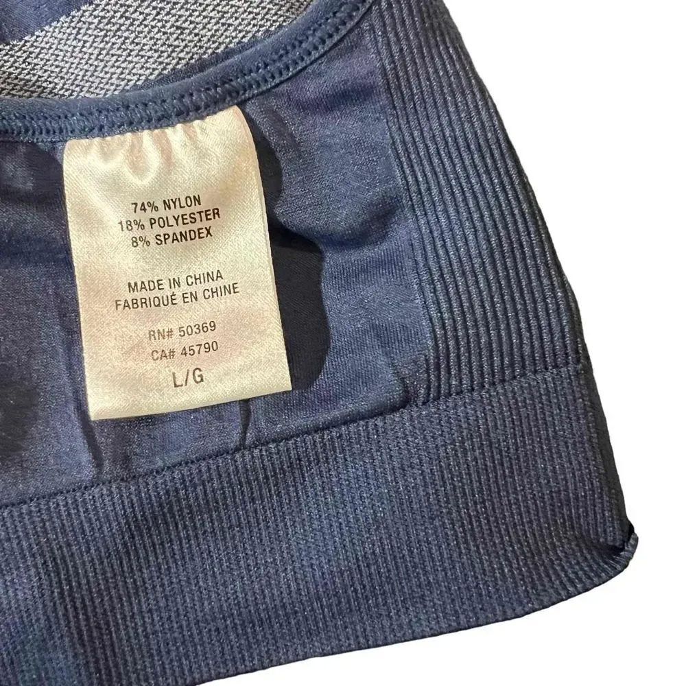 Spalding Striped Pattern‎ Adjustable Racer back Straps Sports Bra Size Large - Image 2