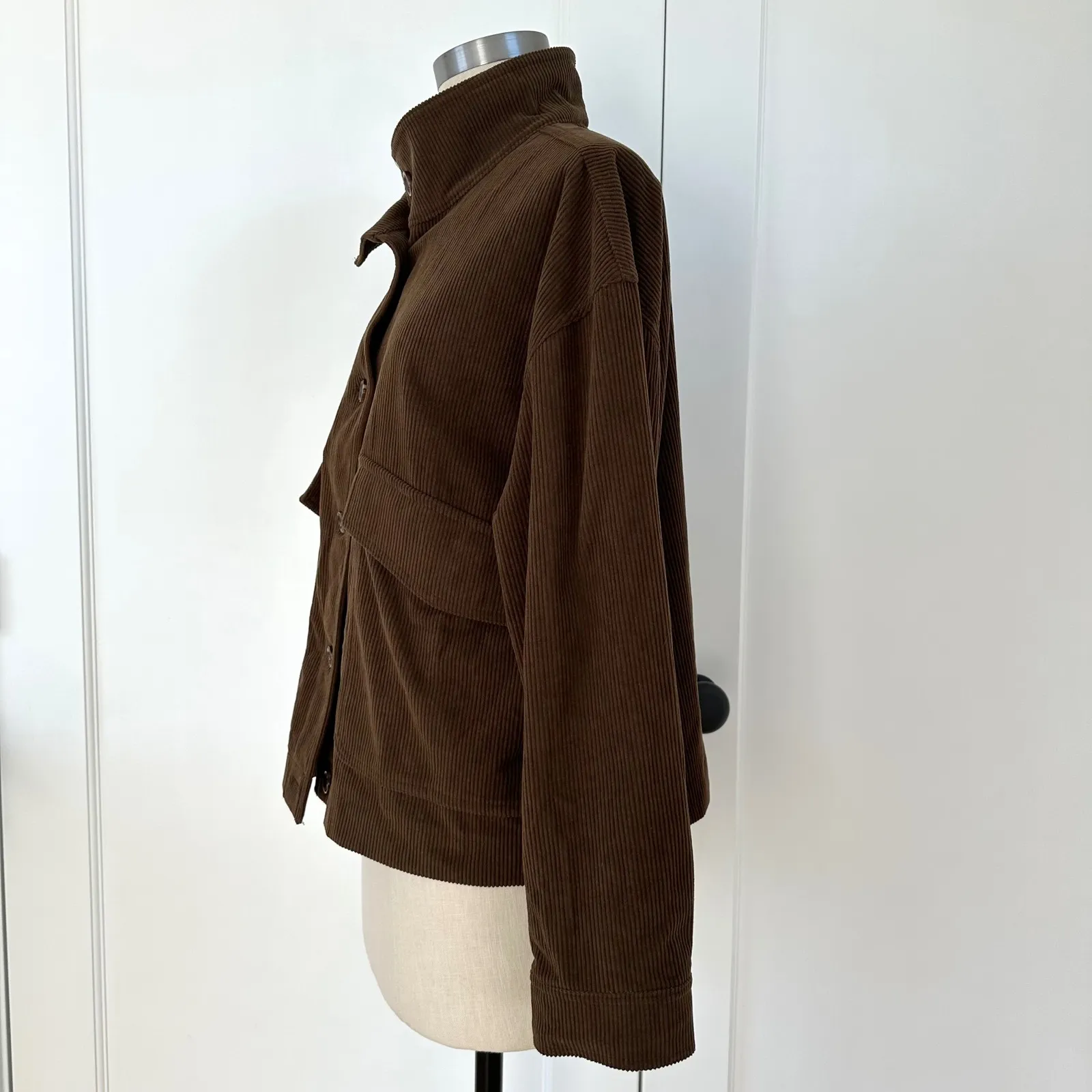 Avec Les Filles Corduroy Cropped Jacket Chocolate Brown L Anthropologie Western - Image 7