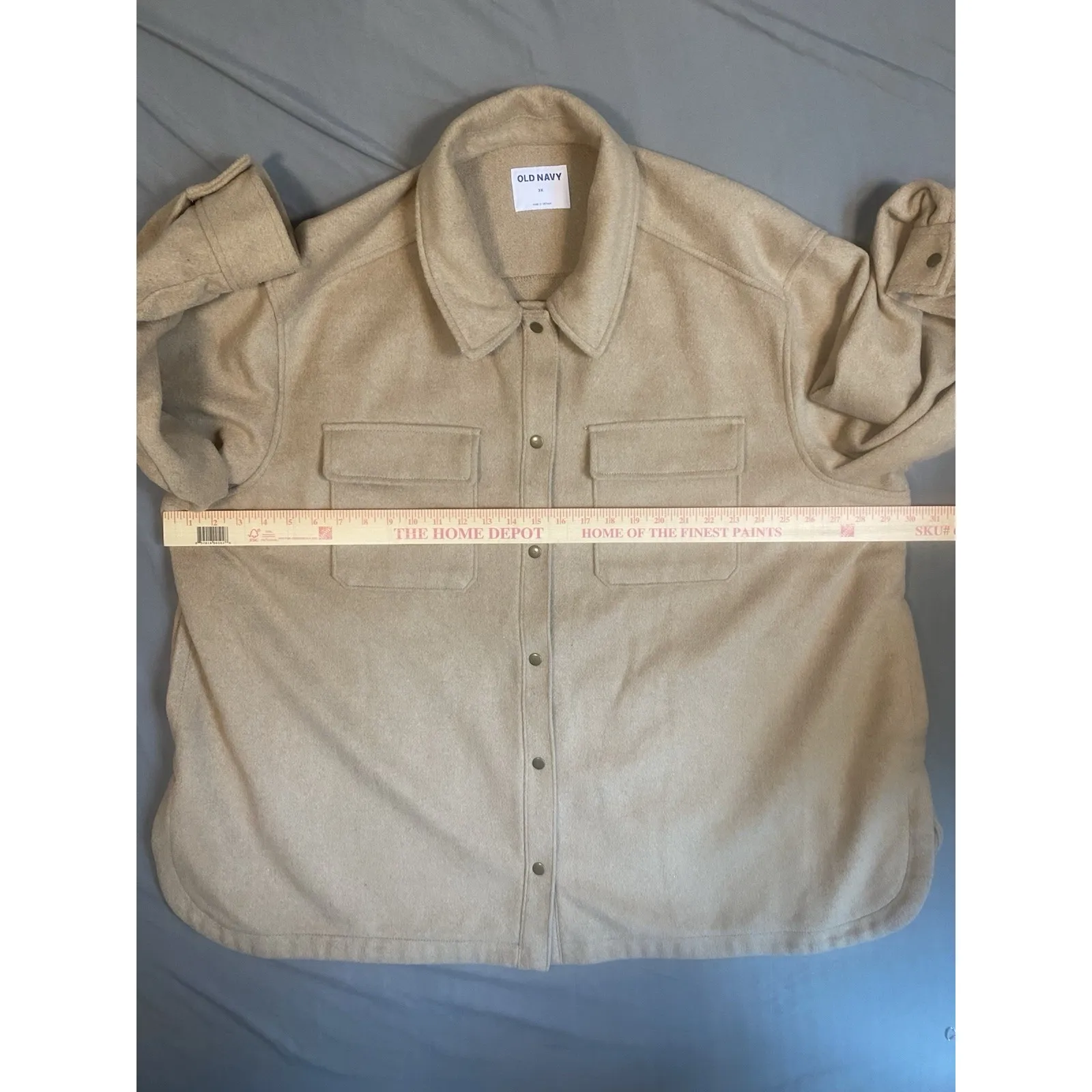 OLD NAVY‎ Women's 3X Short Car Coat Fall Jacket Camel Wool Blend - Image 4