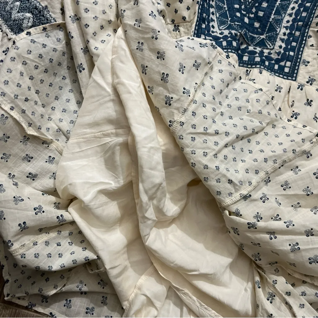 NEW Free People Sweet Southwest Embroidered Tea Combo Beige Mini Dress XS - Image 4