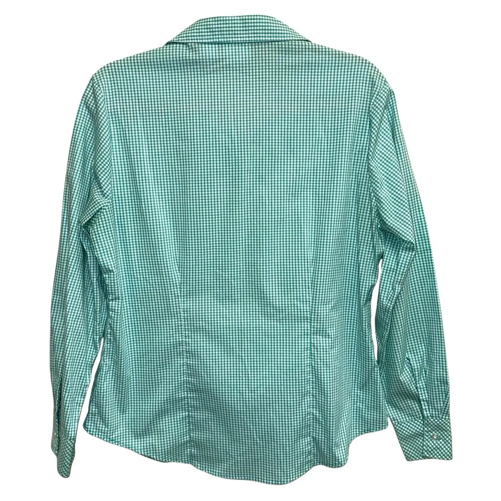 Riders by Lee Green & White Checkered Butyon Down Long Sleeve Shirt - Image 3