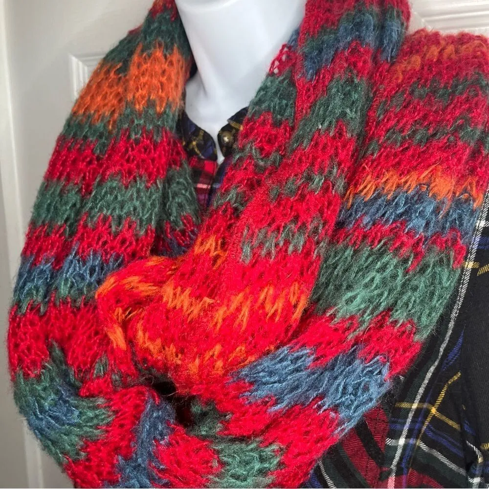 Various Brands Winter Scarf Bundle 4 Infinty, Fringed Scarf, Hair Scarves Multi Red - Image 7