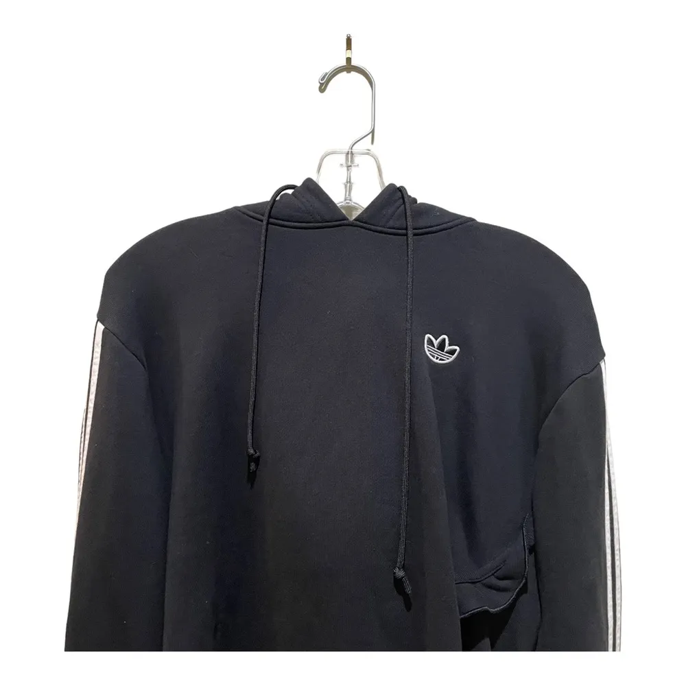 Adidas Bellista Ruffle Hoodie Sweatshirt Black Size Small - Image 5