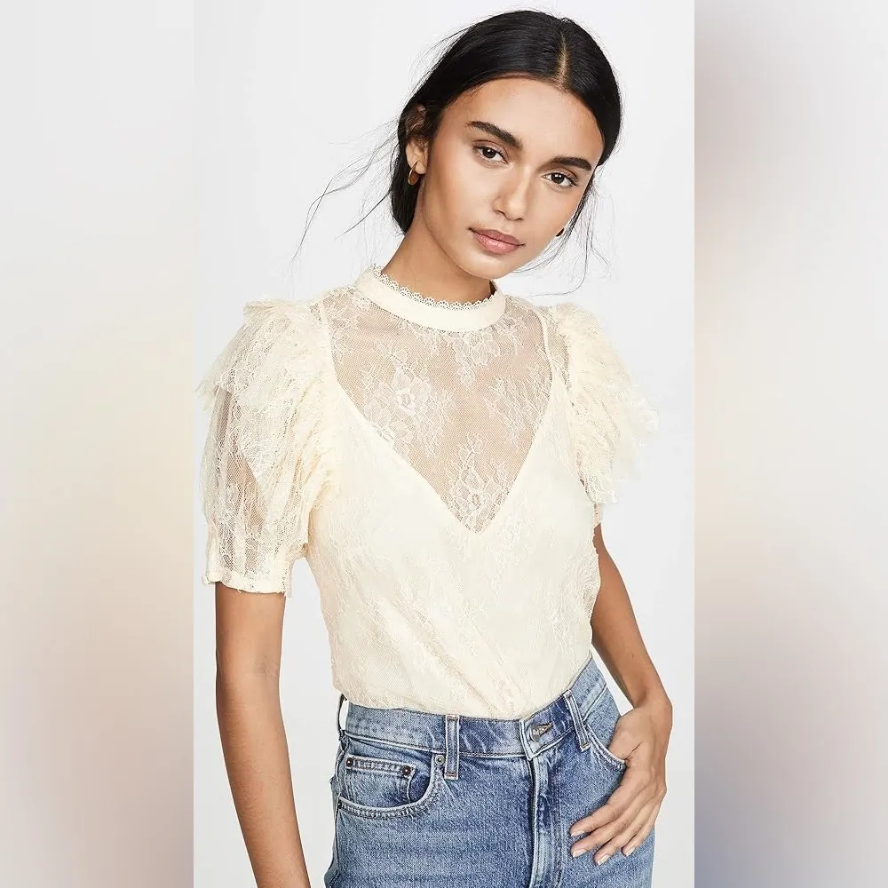 FREE PEOPLE SECRET ADMIRER LACE Top NWT - Image 3