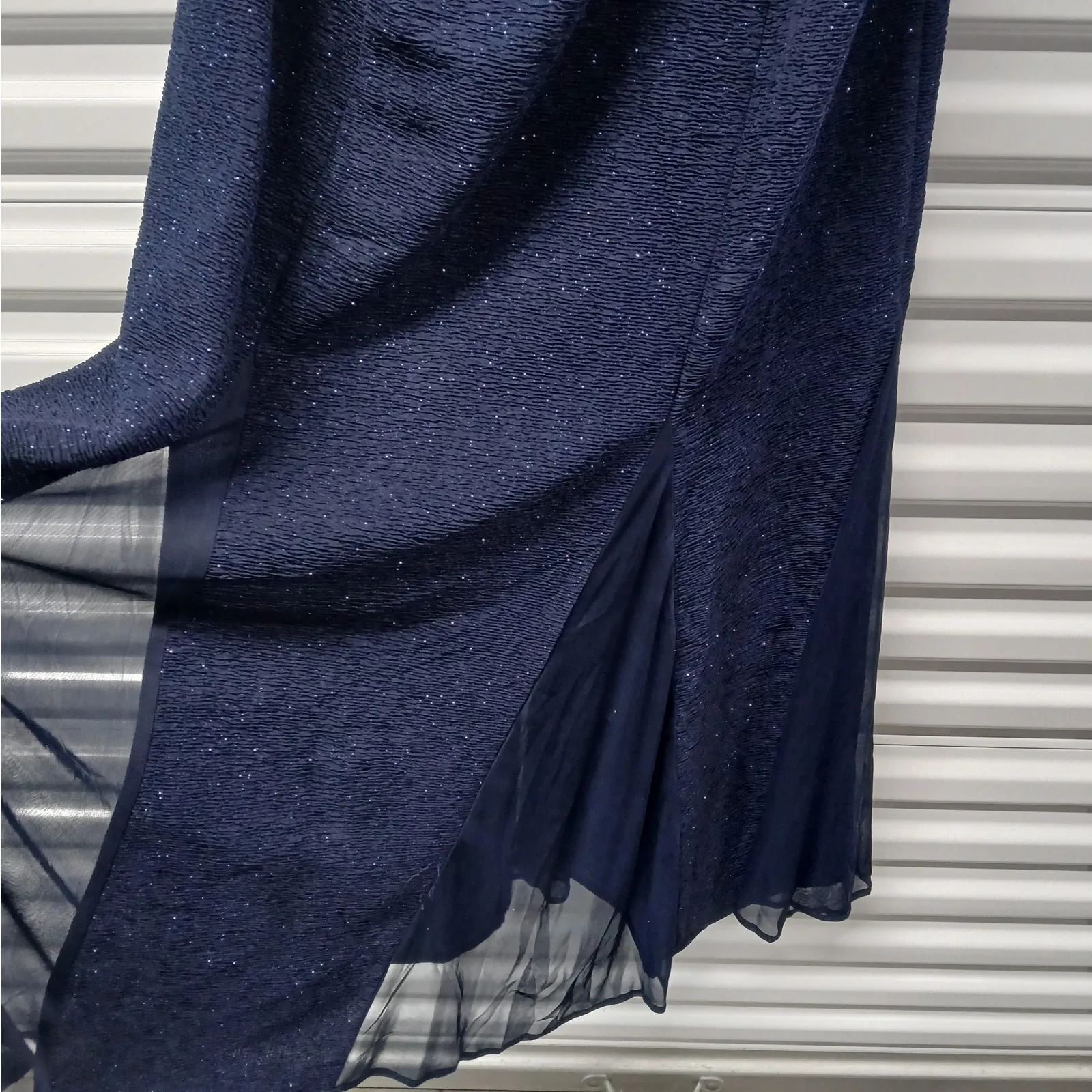 Nightway Formal Evening Gown Women's 18W Blue One Shoulder Maxi Dress Wedding - Image 8