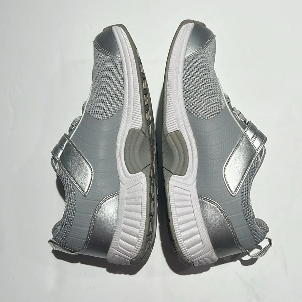 Orthofeet Joelle stretch knit sneaker size 6M B61 Silver - Image 8
