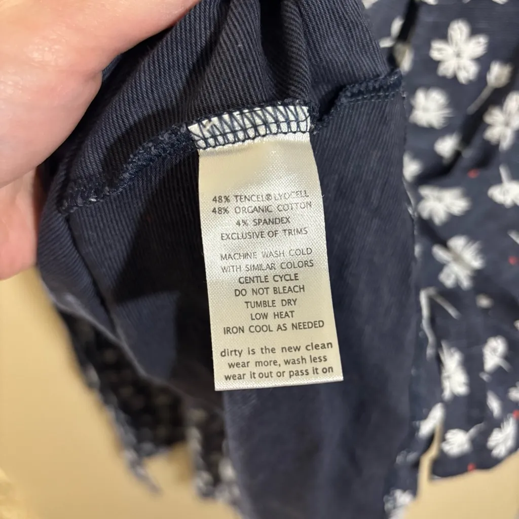 Toad & Co Navy Floral Short Sleeve Wrap Dress Size M Blue Size M - Image 4