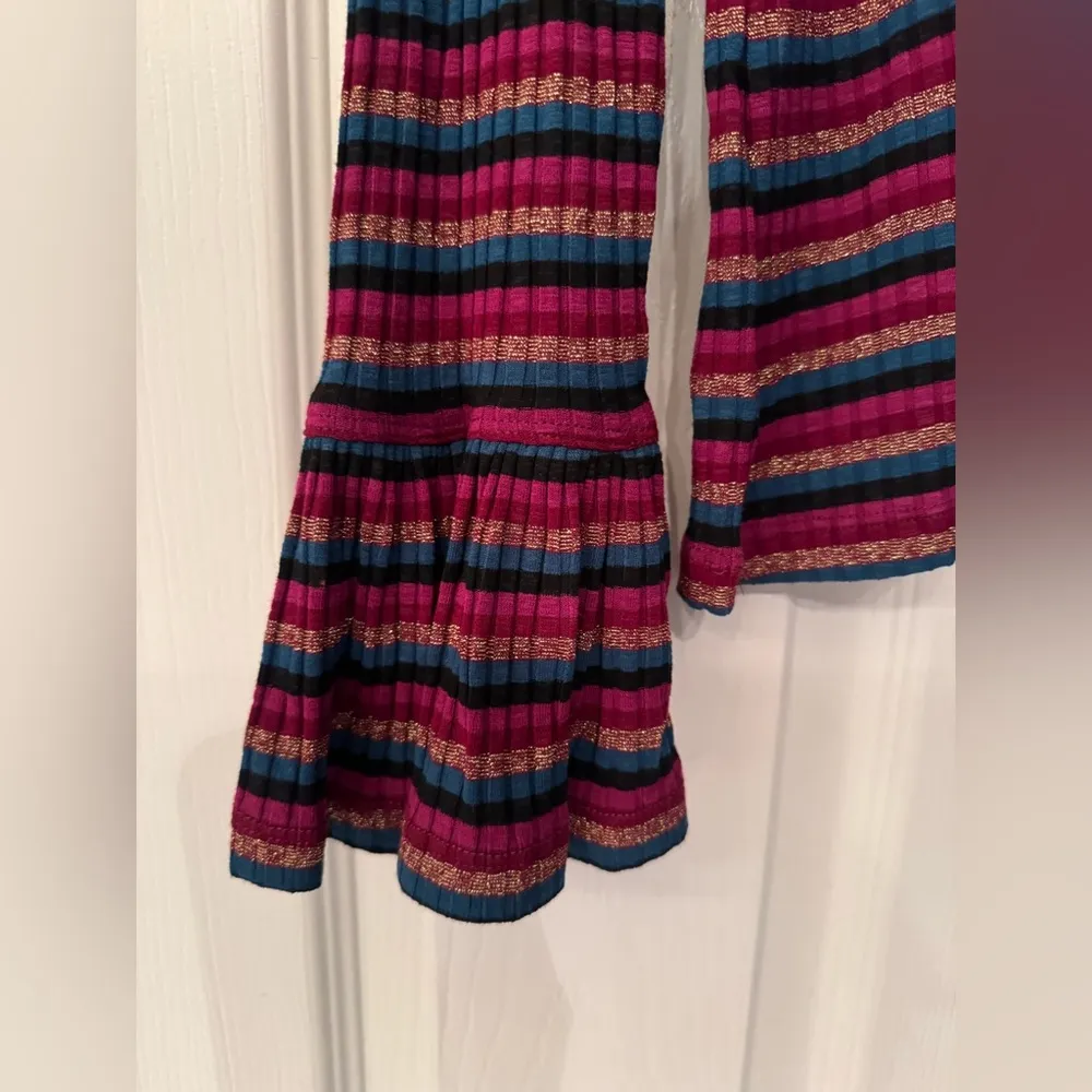 Trina Turk Pink & Blue Striped Multicolor Women's Long Sleeve Size Medium - Image 6
