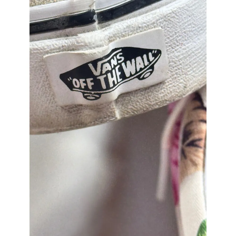 Vans‎ Old Skool Floral Palm Pink White Suede Sneakers Womens Size 7 Shoes - Image 6