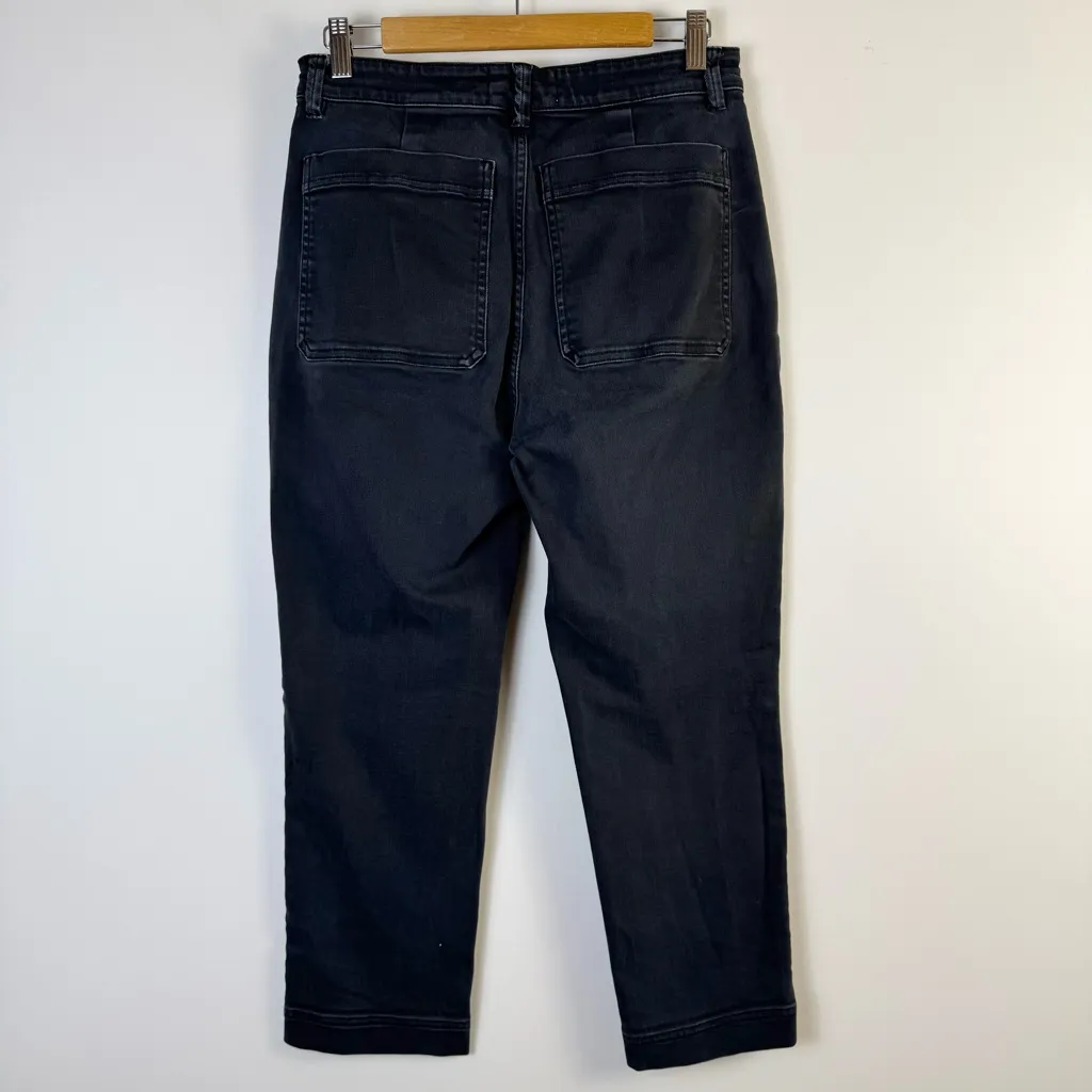 Everlane Cropped Slim Jeans 8 Short High Waist Straight Leg Dark Grey Black - Image 5