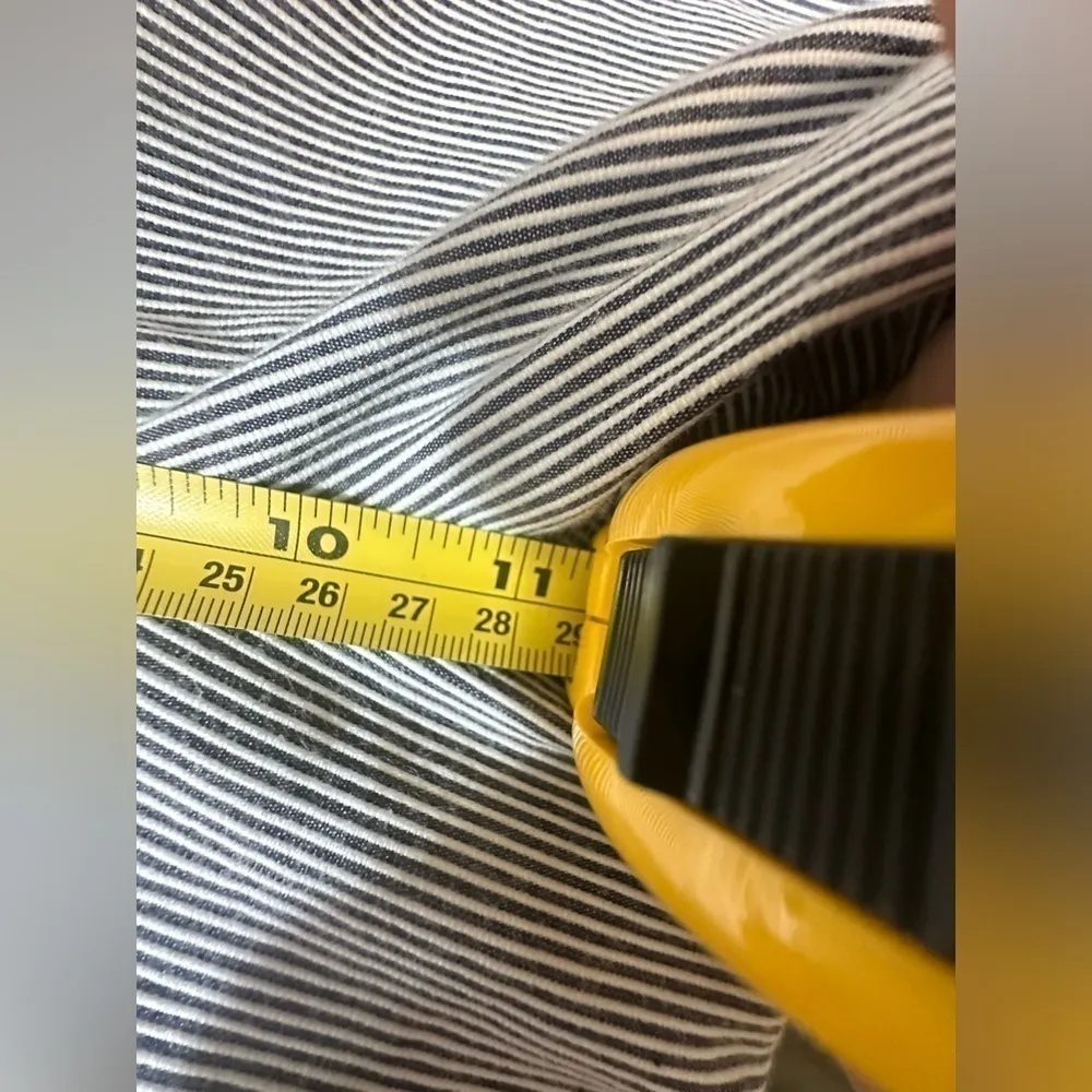 Lauren Ralph Lauren Pants Womens 14W Wide Leg Pinstripe Chino Blue White 3D - Image 8