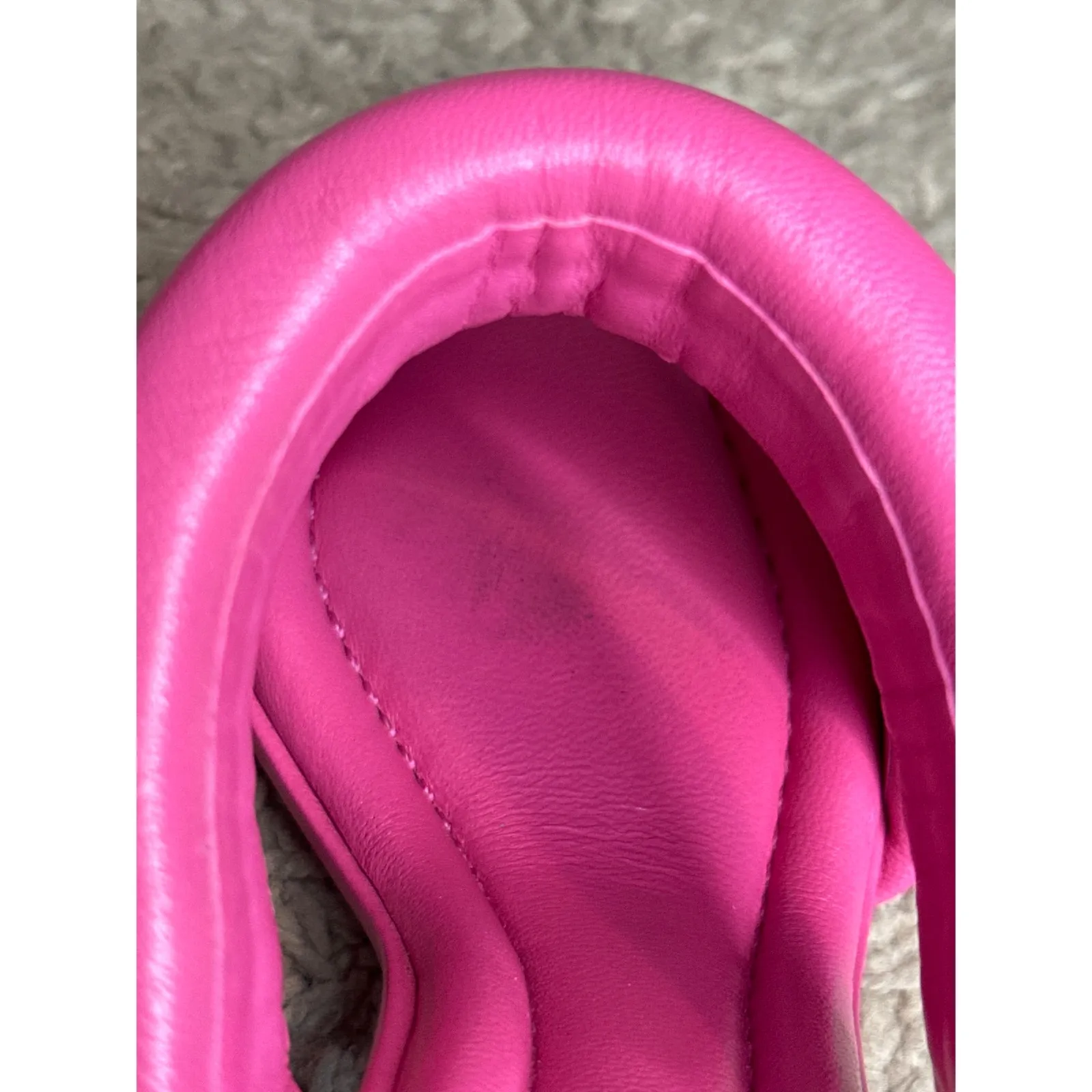 Alexandre Birman Hot Pink Lilla Leather Slide Sandals Heels Size 8.5 IT 38.5 - Image 10