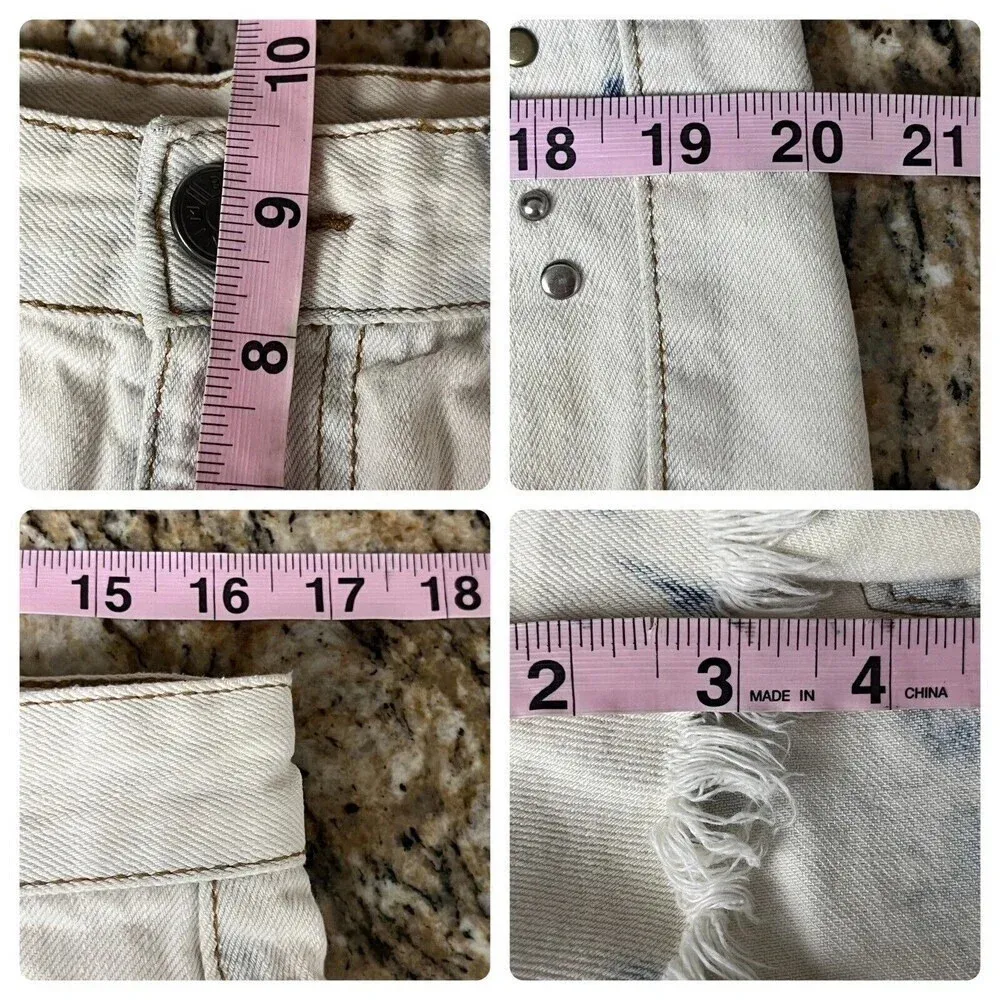 BDG Mid Rise Freja Shorts for Urban Outfitters OU Vintage Fit 29w Acid Wash - Image 4