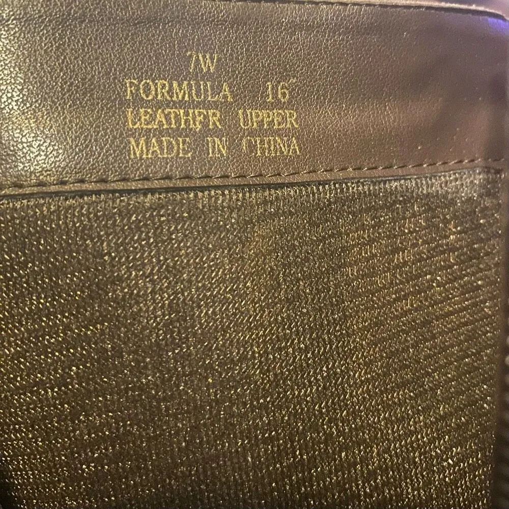 DAVID TATE Formula 16 Brown Boots 7 Wide Leather‎ Upper 2 inch heel - Image 11