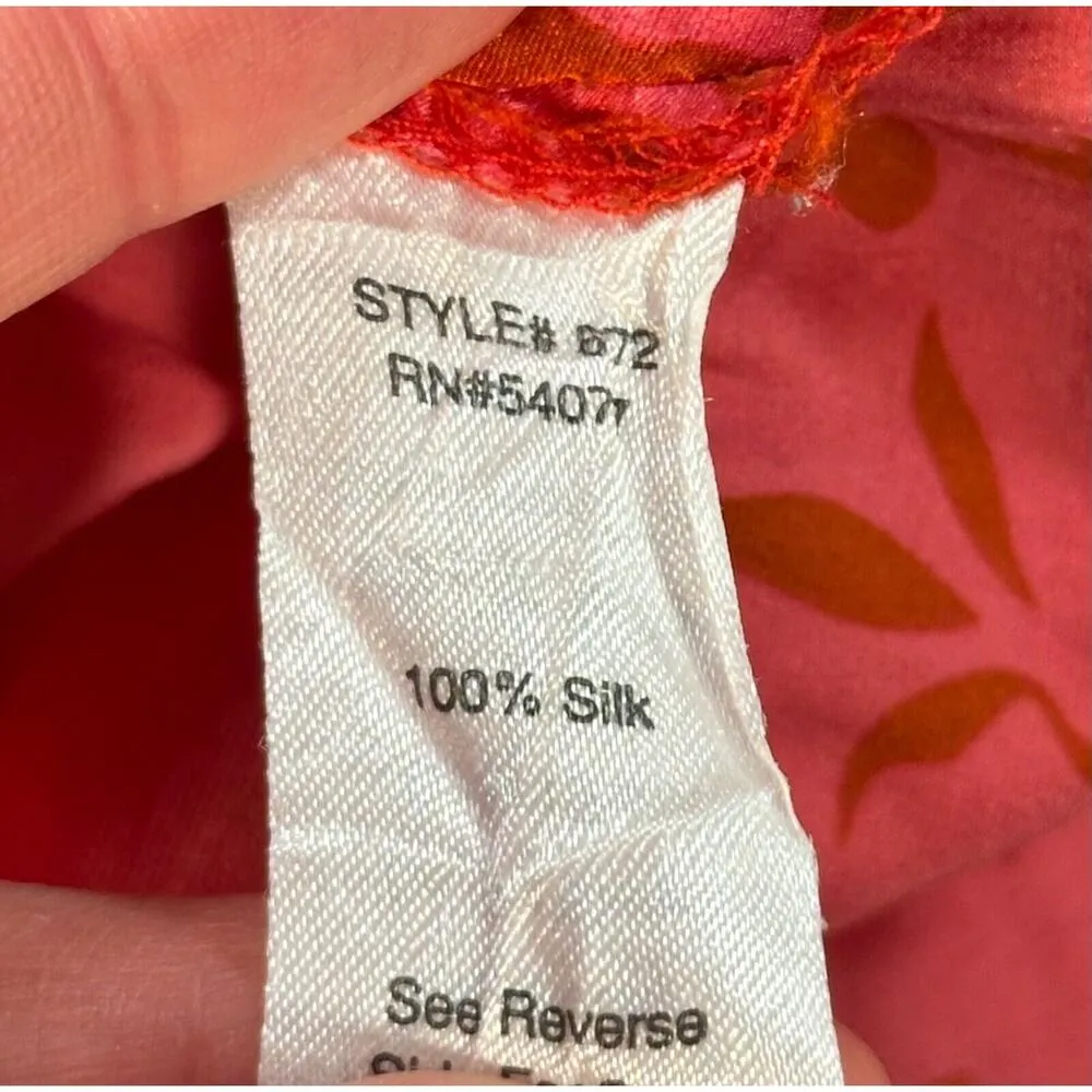 CAbi True Love Tank Top #672 Women's X-Small Sleeveless Floral 100% Silk Pleated - Image 9