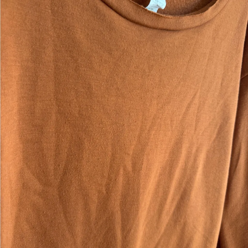 BiBi Rust Orange Round Neck Sweatshirt Womens M Fall Oversized Cozy Casual Size M - Image 2