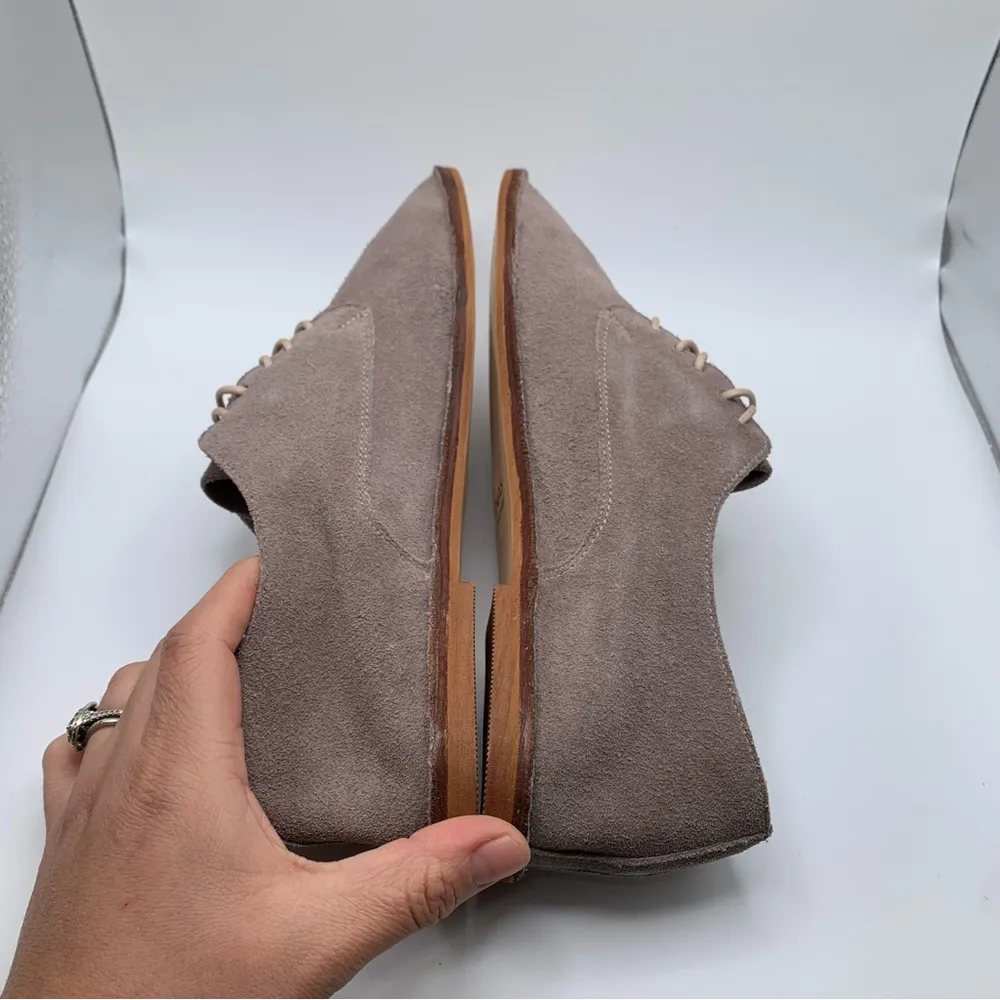 NWB KAANAS Women's Fiano Lace-Up Oxford Flat Shoe size 11 suede taupe - Image 8