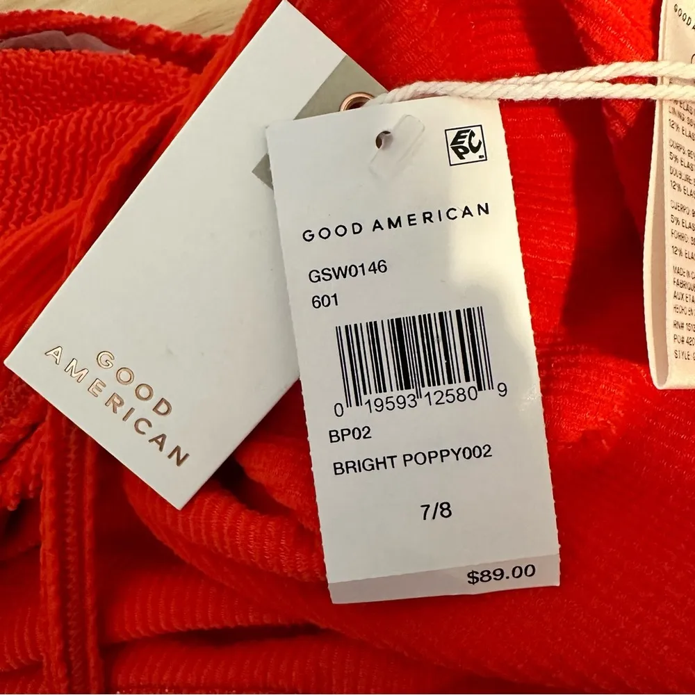 Good American Always Fits One Piece Swimsuit in Bright Poppy size 7/8 or 4X/5X - Image 10