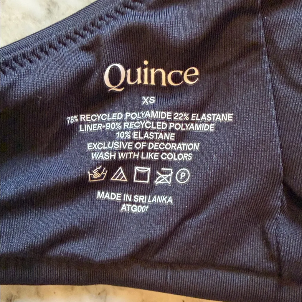 NWT Quince Women's Italian Scoop Neck Bikini Top Black Size XS - Image 7