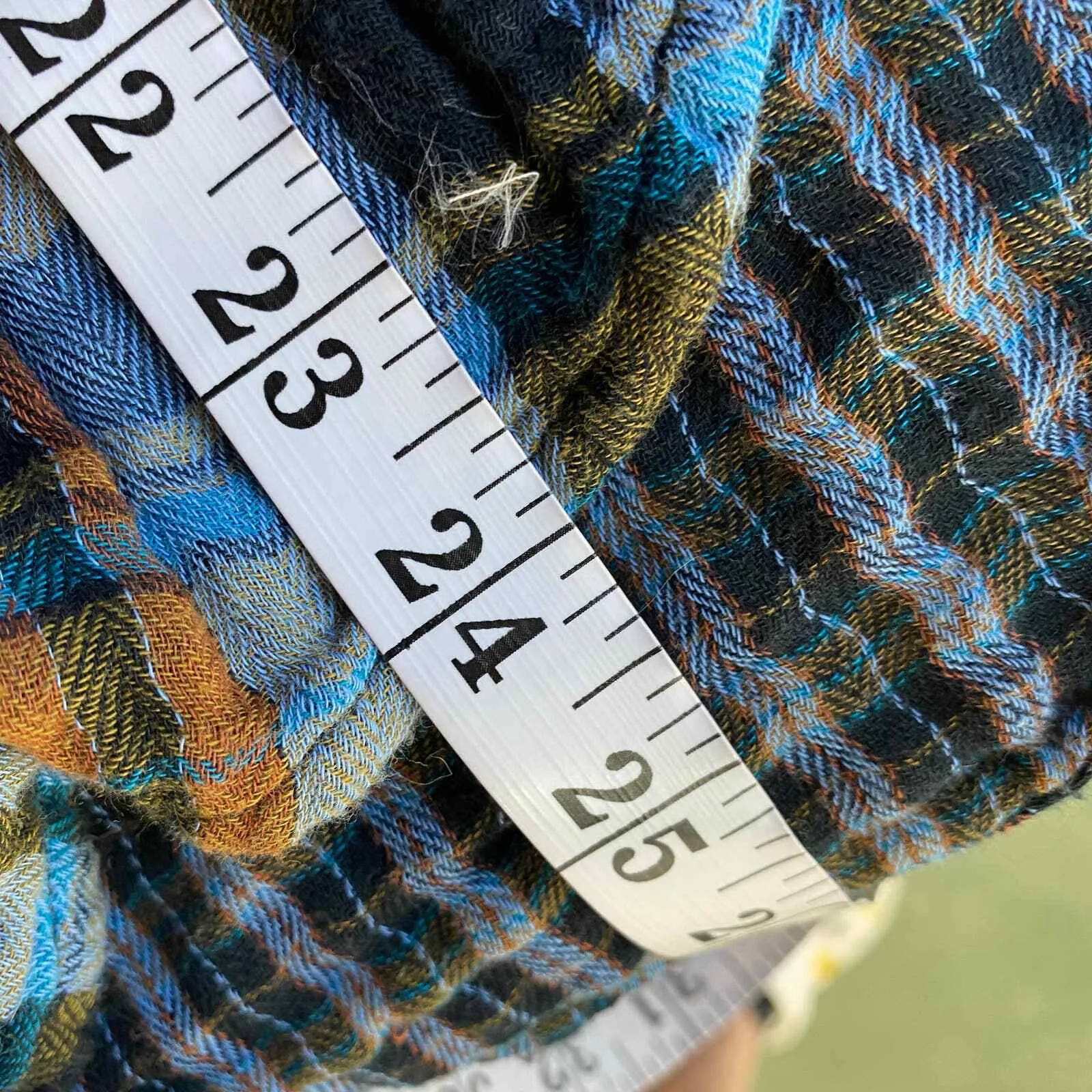 Free‎ People Flannel Shirt XS Blue Plaid Grunge Revival Western Dark Academia - Image 9