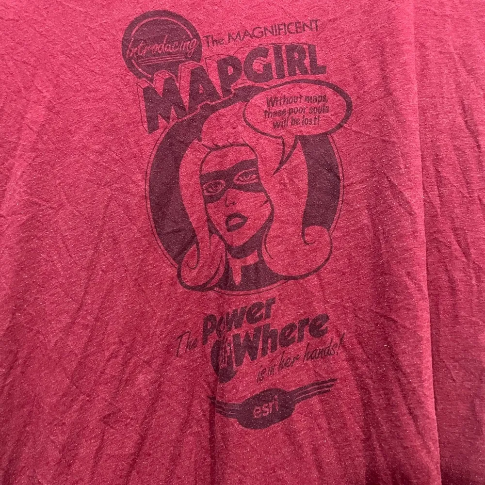 Next Level Apparel Red Map Girl Graphic T-Shirt Size XL - Image 2