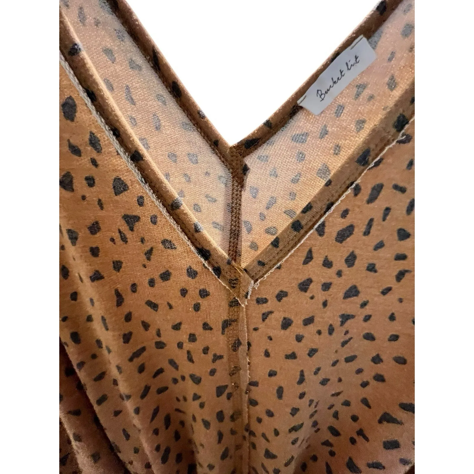 Bucketlist Brown Cheetah Dot jumpsuit‎ Large - Image 4