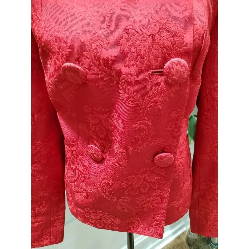 Talbots  Women Red Cotton & Polyester Long Sleeve Collared Casual jacket - Image 3