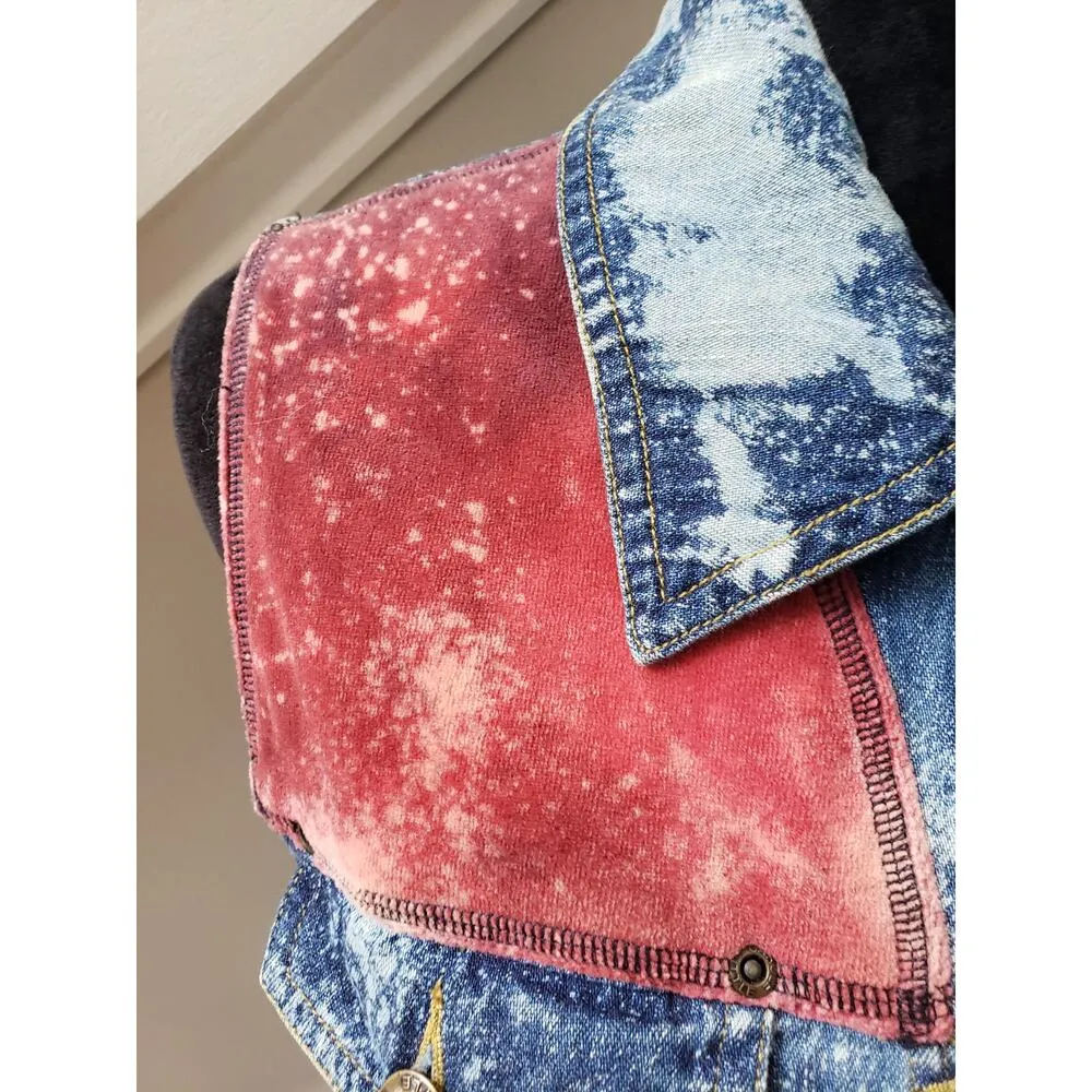 Vintage Carole Little Vest S Blue Denim Faded Sleeveless Collared Button Front - Image 12