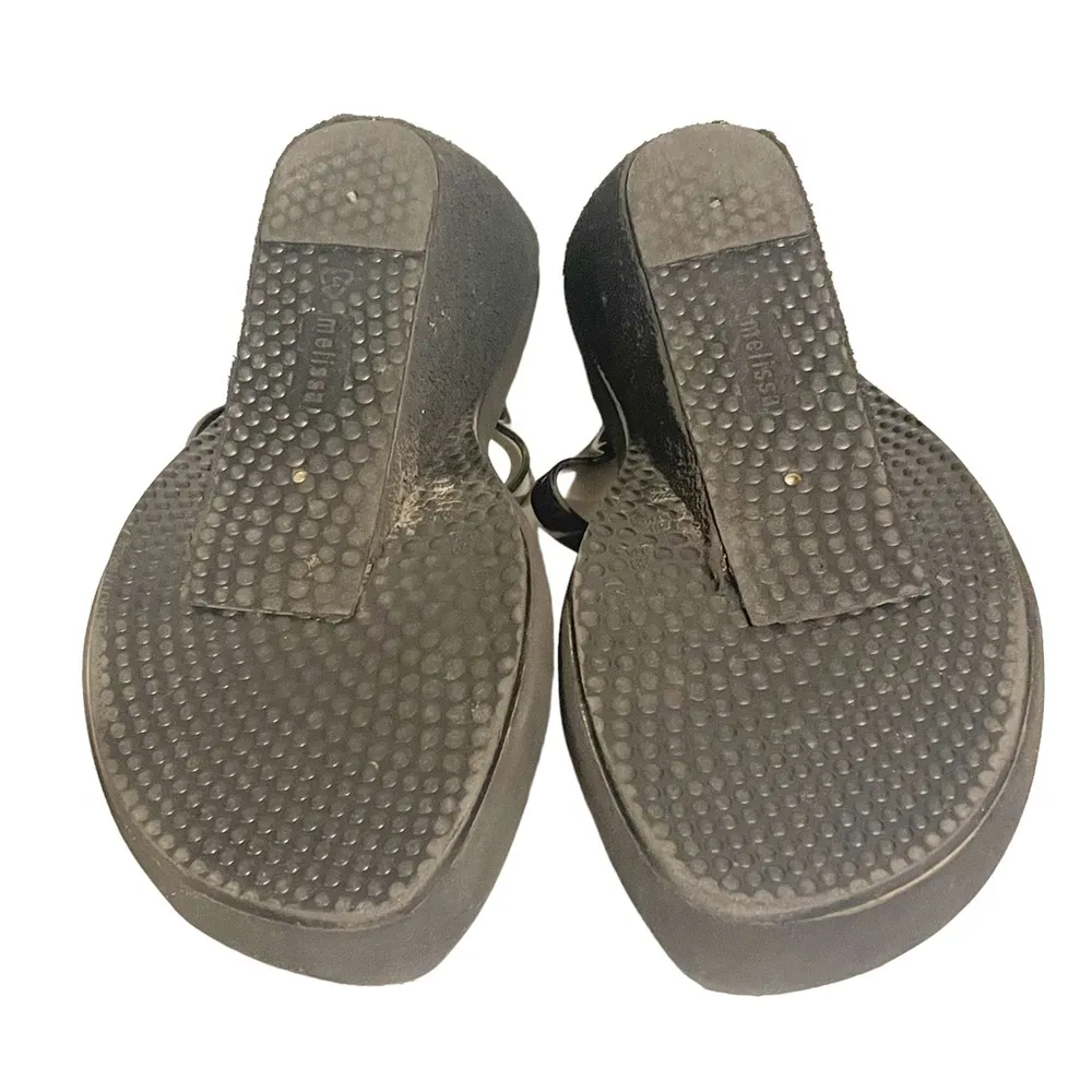 Melissa Size 9 Black Strappy Foam Platform Heels Sandals - Image 5