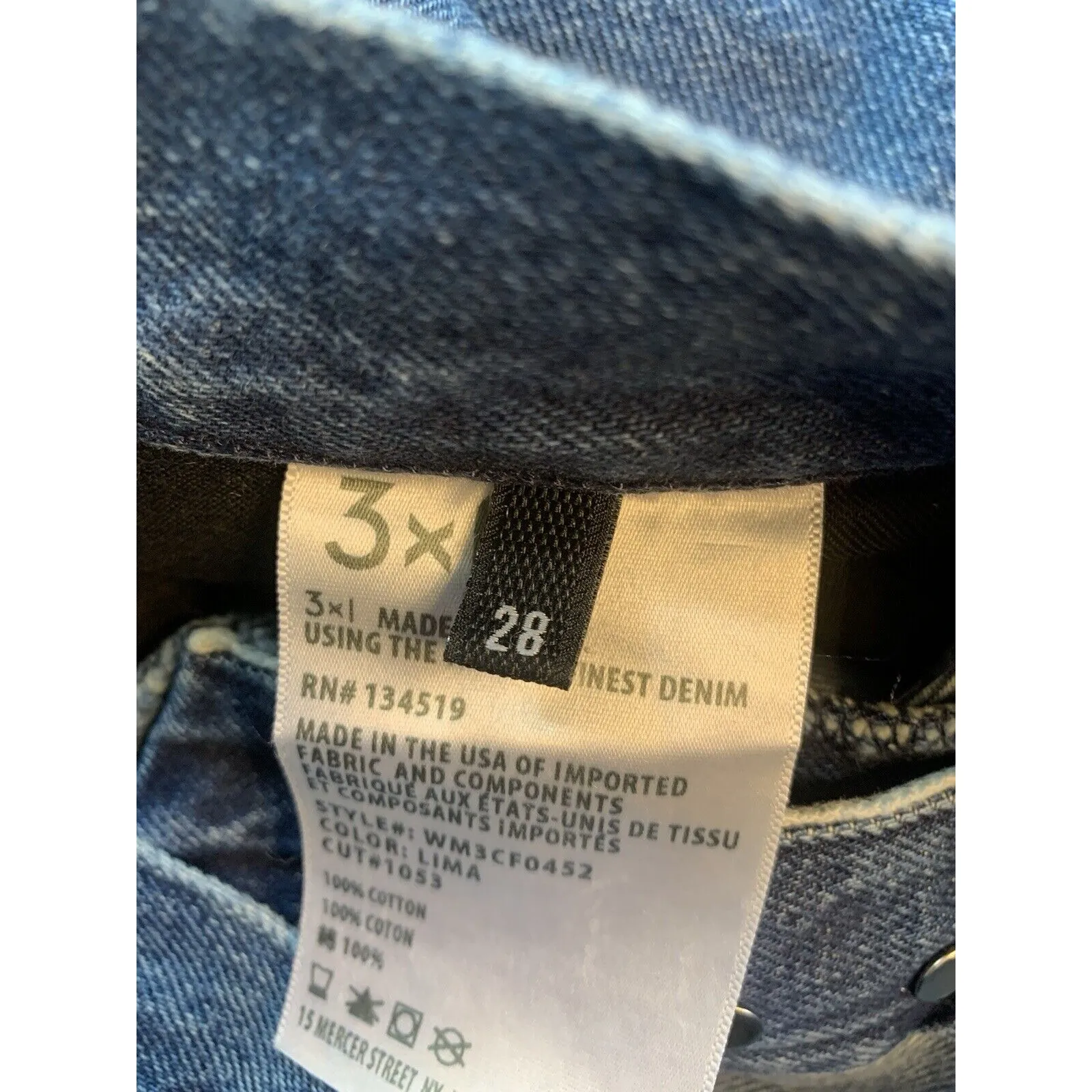 3X1 NYC Stella Jeans Womens 28x27 Dark Wash Fringe Raw‎ Hem Denim Made In USA Blue Size 28 - Image 8