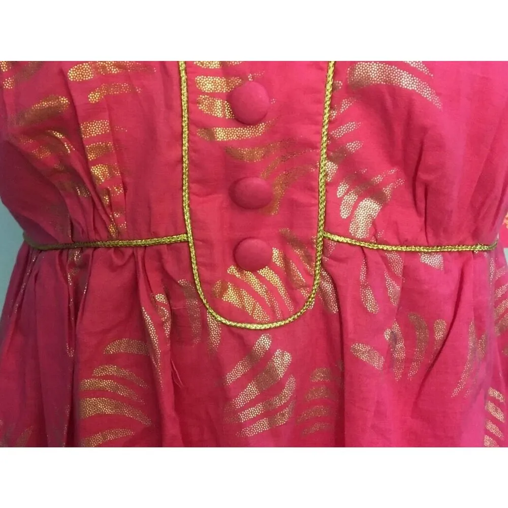 NEW Juniors Candies Hot Pink Empire Waist Halter Dress Metallic Accents Size 3 - Image 2
