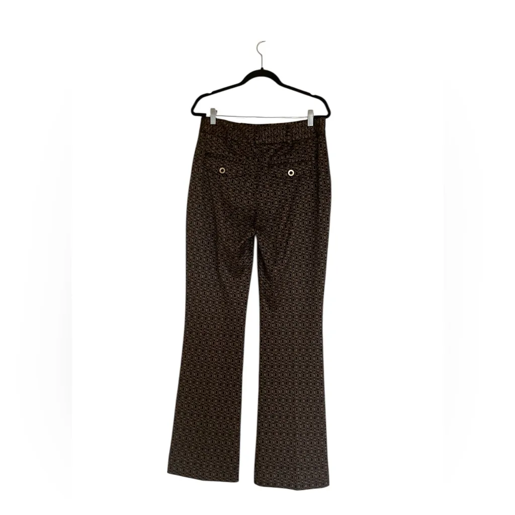NWT $149 Cabi  Director Trouser #4505 Brown Black gold print SZ-8 - Image 8