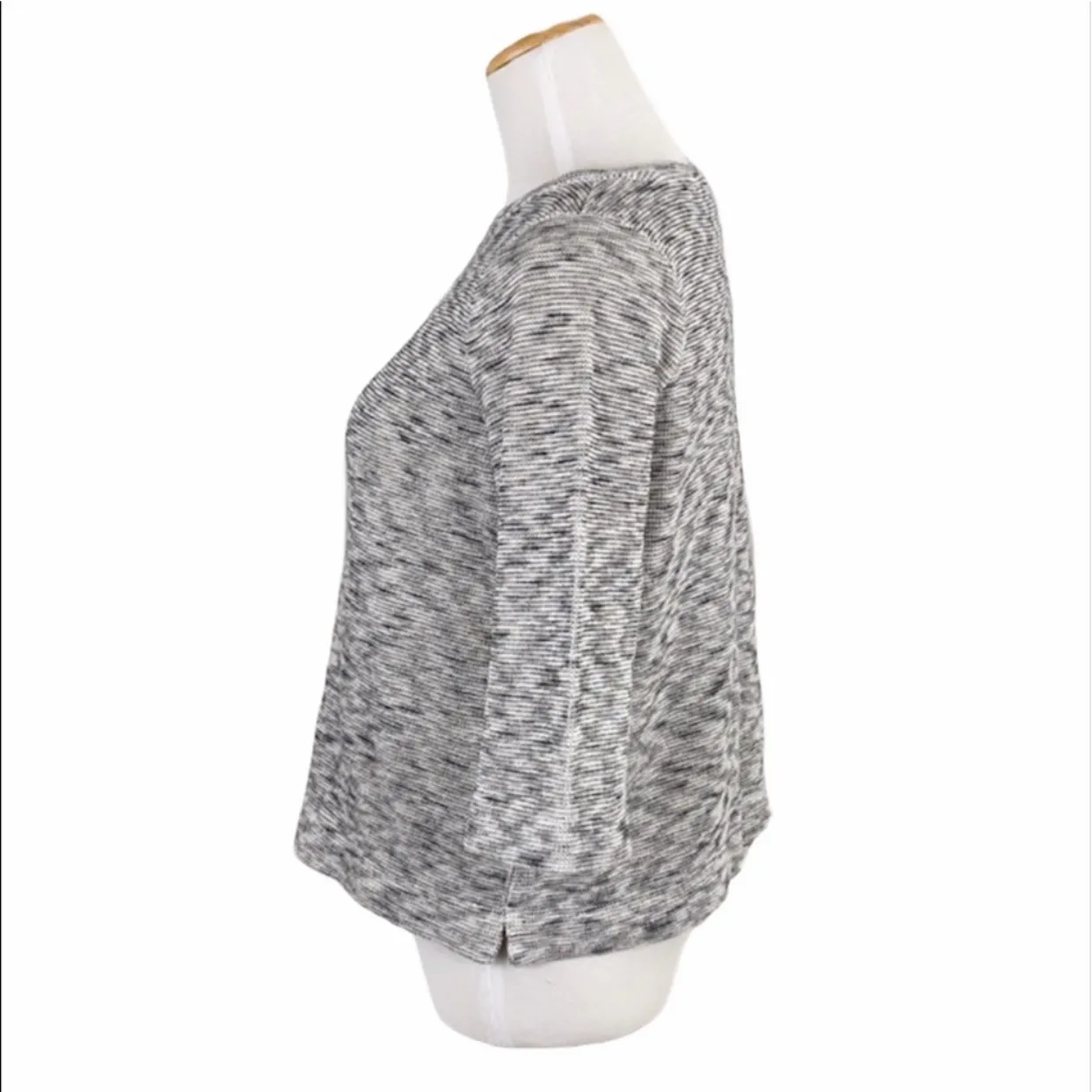 J. Jill Pure Jill Space Dye 3/4 Kimono Sleeve Boxy Knit Sweater - Image 9