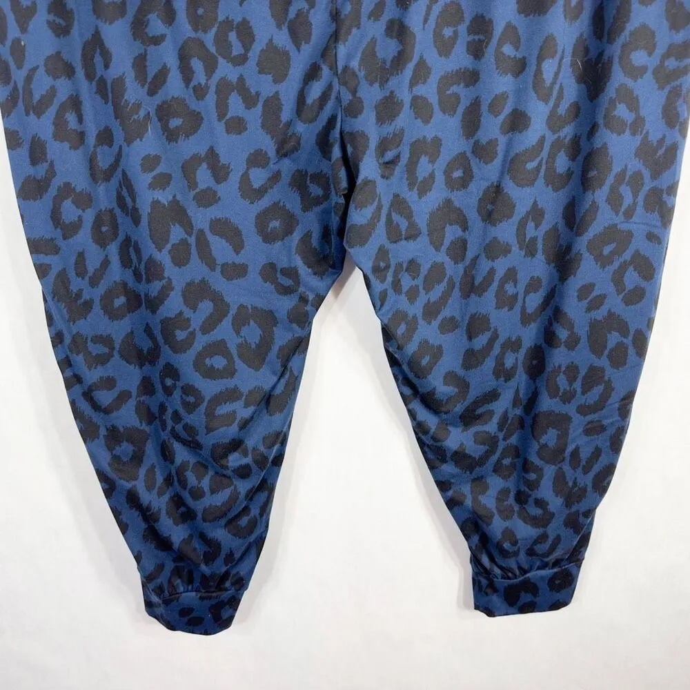 LaunGy by Giuliana Plus Size 3XP Pants Blue Black Leopard Print Knit Stretch 147 - Image 6