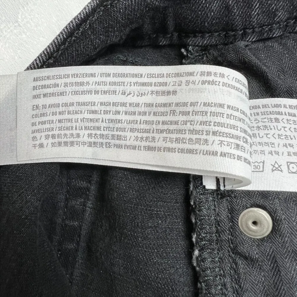 Abercrombie & Fitch Jeans Women 33 16R Black The Skinny High Rise Denim Slit Hem - Image 16